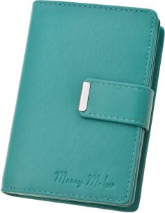 Poręczny damski portfel portmonetka - turkusowy