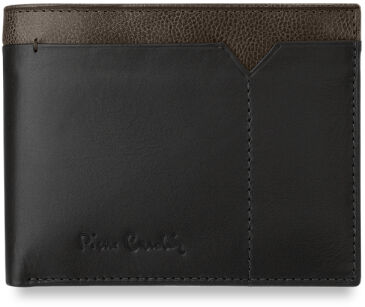 Męski portfel PIERRE CARDIN skóra pudełko - czarno - brązowy