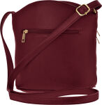 Pojemna miejska listonoszka crossbody torebka damska z kieszonkami - burgundowy - 2
