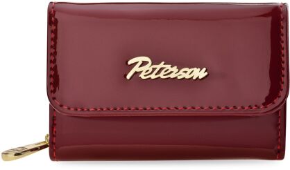 Damski mini portfel skórzany Peterson kompaktowy i elegancki RFID - bordowy