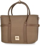 Monnari torebka damska na ramię stylowa aktówka kuferek shopper - beżowa - 2