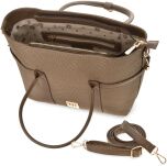 Monnari torebka damska na ramię stylowa aktówka kuferek shopper - beżowa - 3