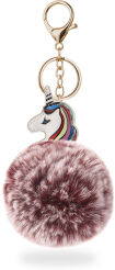 Breloczek zawieszka do kluczy torebki pompon jednorożec unicorn - czerwony ombre