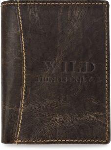 Solidny skórzany portfel męski Always Wild mały zgrabny portfel w stylu vintage - brązowy