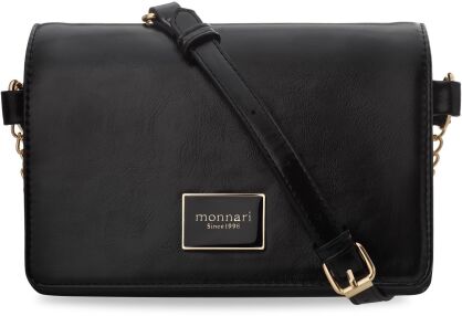 Monnari klasyczna elegancka listonoszka torebka damska z łańcuszkiem torba kopertówka na ramię - czarna