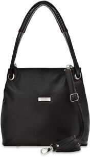 Duża klasyczna torebka damska worek pojemna luźna dwukomorowa torba na ramię shopper bag a4 - czarna