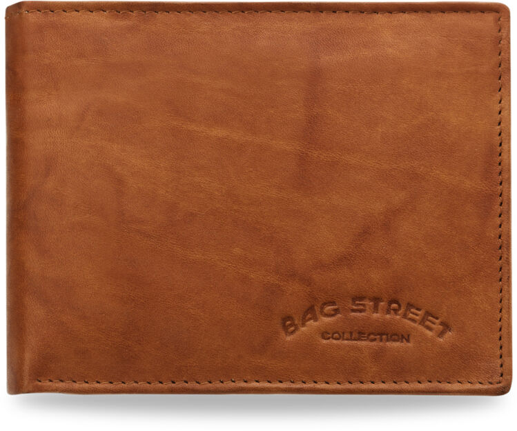 Męski portfel BAG STREET skóra naturalna stylowe kolory - rudy