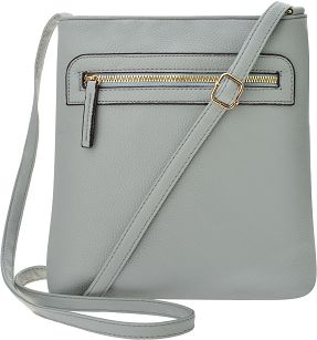Elegancka torebka listonoszka damska crossbody z kieszeniami klasyczna mała na ramię - szara