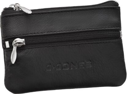 Skórzane etui na klucze z naturalnej skóry organizer na klucze z zamkiem - czarny