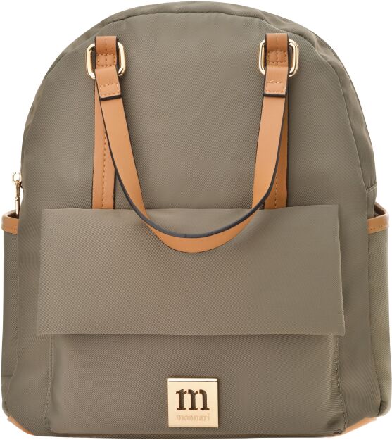 Monnari tekstylny plecak elegancki 2w1 torba na ramię miejski sportowy - khaki