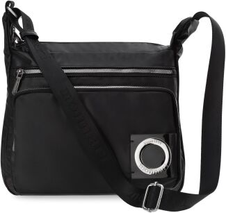 Monnari sportowa torba damska listonoszka torebka crossbody z logowanym paskiem - czarna