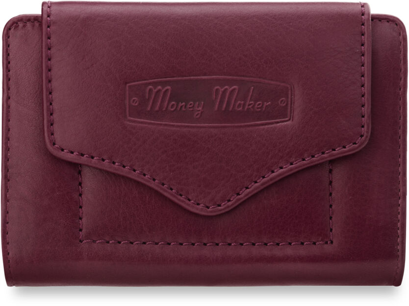 Skórzana portmonetka portfel damski MONEY MAKER - fioletowy