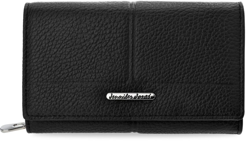 Skórzany portfel damski pojemna portmonetka na zamek RFID