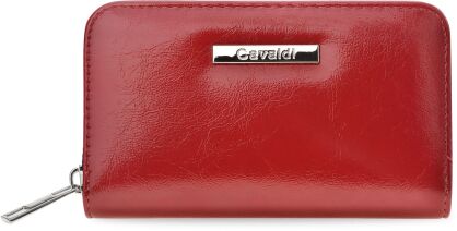 Mały portfel damski Cavaldi portfelik portmonetka ze skóry ekologicznej - czerwony