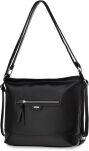 Torba damska plecak miejski 2w1 duża torebka worek shopper - czarna - 2