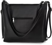 Torba damska plecak miejski 2w1 duża torebka worek shopper - czarna - 3