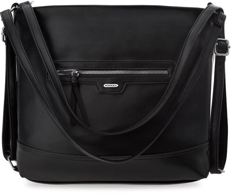 Torba damska plecak miejski 2w1 duża torebka worek shopper - czarna