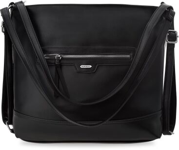Torba damska plecak miejski 2w1 duża torebka worek shopper - czarna