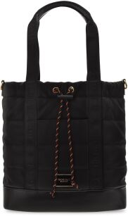 Monnari sportowy shopper z pikowaniem duża pojemna torba damska miękka torebka worek miejska na ramię - czarna