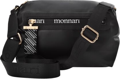 Monnari mała torebka na pasku sportowa torba listonoszka crossbody z zawieszką - czarna