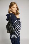 Monnari torebka damska sportowa pikowana 2w1 plecak crossbody plecaczek na jedno ramię - czarny - 4
