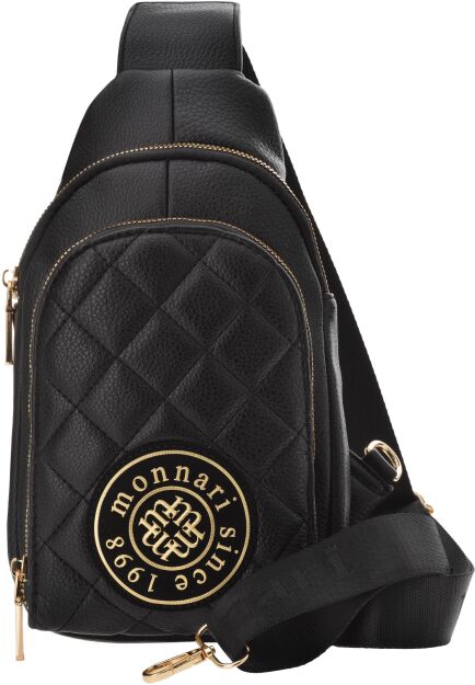 Monnari torebka damska sportowa pikowana 2w1 plecak crossbody plecaczek na jedno ramię - czarny