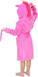 Ciepły szlafrok dziecięcy kigurumi z kapturem - różowy jednorożec - 3