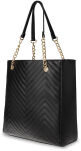 Pikowana torebka damska duża torba shopper bag a4 - czarny - 2