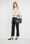 Monnari Premium Collection torba damska na co dzień kuferek shopper tote bag - czarna - 5