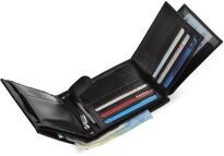 Portfel męski skórzany Peterson solidny na karty bilon RFID w pudełku na prezent - czarny - 6