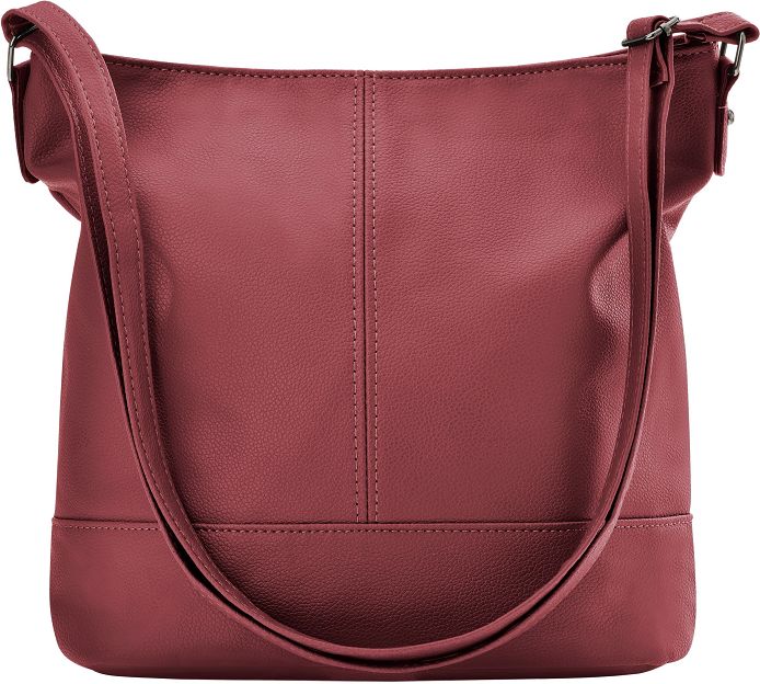 Torebka listonoszka pojemna torba na ramię z długim paskiem miejska klasyczna - bordowa