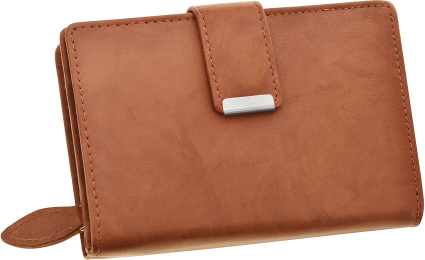 Poręczny damski portfel portmonetka - rdzawy