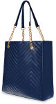 Pikowana torebka damska duża torba shopper bag a4 - granatowy - 3
