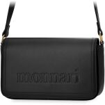 Damska torba na pasku crossbody z klapą klasyczna logowana torebka listonoszka - czarna - 2