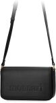 Damska torba na pasku crossbody z klapą klasyczna logowana torebka listonoszka - czarna - 6