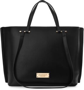 Monnari klasyczna elegancka torba damska torebka shopper aktówka na ramię - czarna