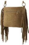 Torebka listonoszka damska styl boho frędzle zamsz naturalny VERA PELLE - camel - 2