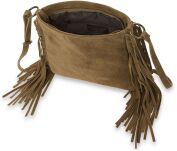 Torebka listonoszka damska styl boho frędzle zamsz naturalny VERA PELLE - camel - 4