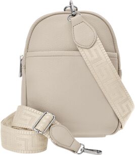 Saszetka plecak torebka 3w1 crossbody na jedno ramię praktyczna listonoszka - beżowy