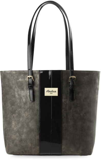 Torebka damska shopper bag na zakupy - gładka szara