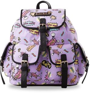 Duży modny plecak szkolny a4 komiks ANNA SMITH - fioletowy