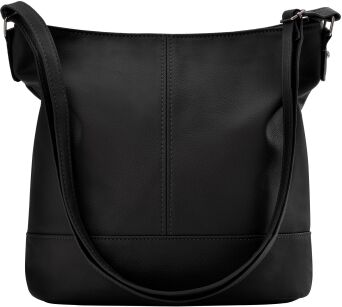 Torebka listonoszka pojemna torba na ramię z długim paskiem miejska klasyczna - czarna