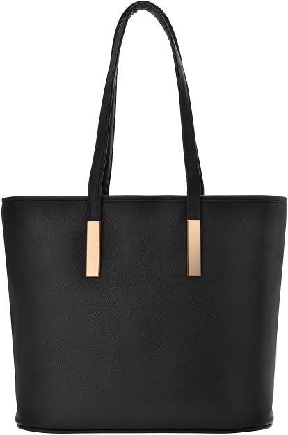 Klasyczna torebka damska shopper bag elegancka torba łódka na ramię - czarna