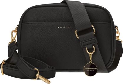 Torebka damska Peterson z dwoma paskami crossbody na ramię - czarna
