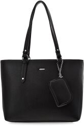 Klasyczna duża torba damska Rovicky pojemna torebka shopper A4 na ramię kuferek aktówka + saszetka portfelik etui - czarna